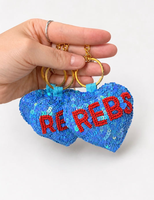 REBS Puffy Heart Sequins Keychain