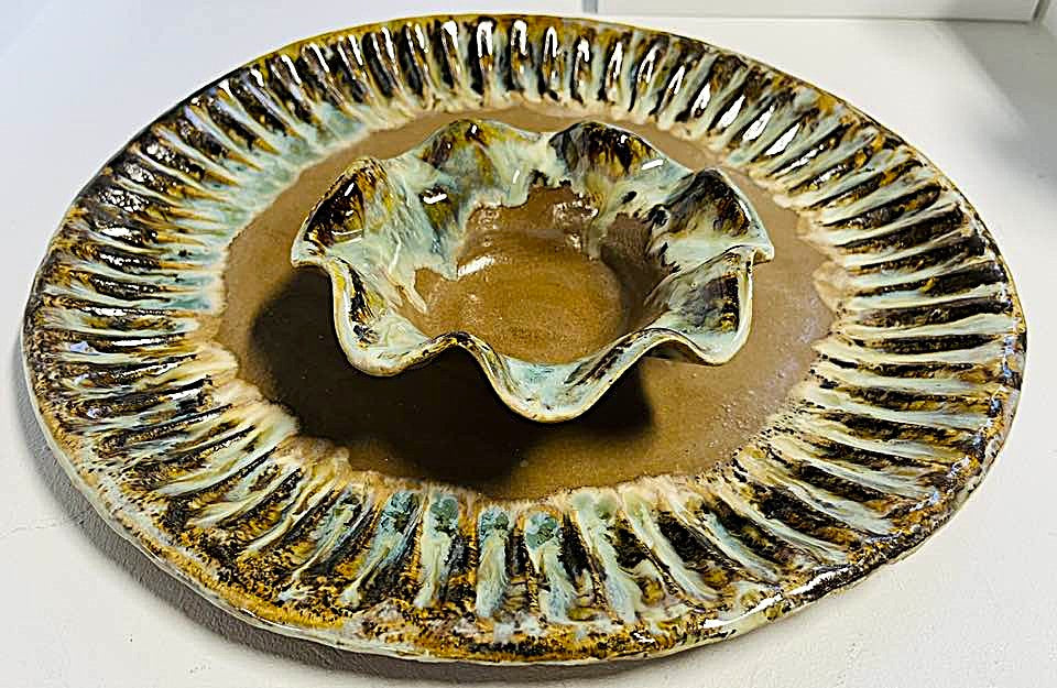 Wavy Dippers Pottery Bowls ( 4 glazes )