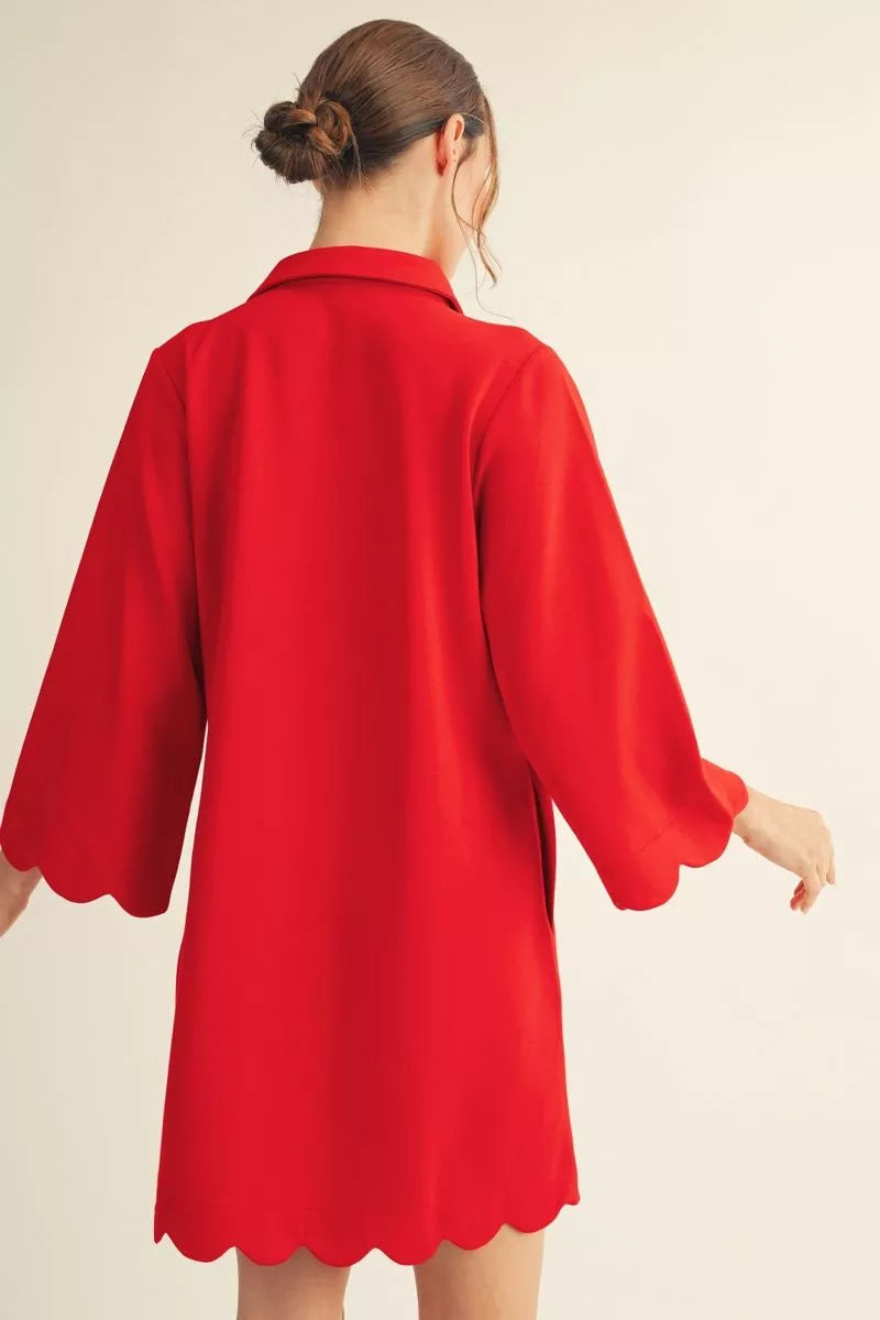 Sweet Dixie Red Scallop Dress