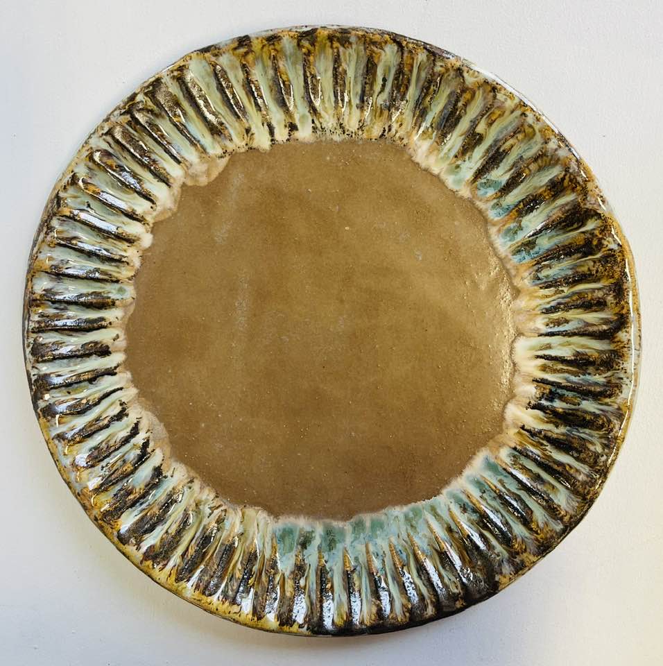 Rosaline Pottery 14" Pleated Platter ( 5 glazes )