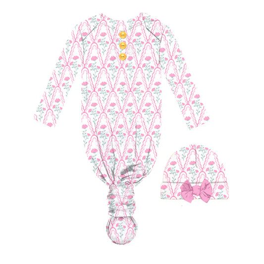 Rosey Lane Newborn Bamboo Gown and Beanie Set