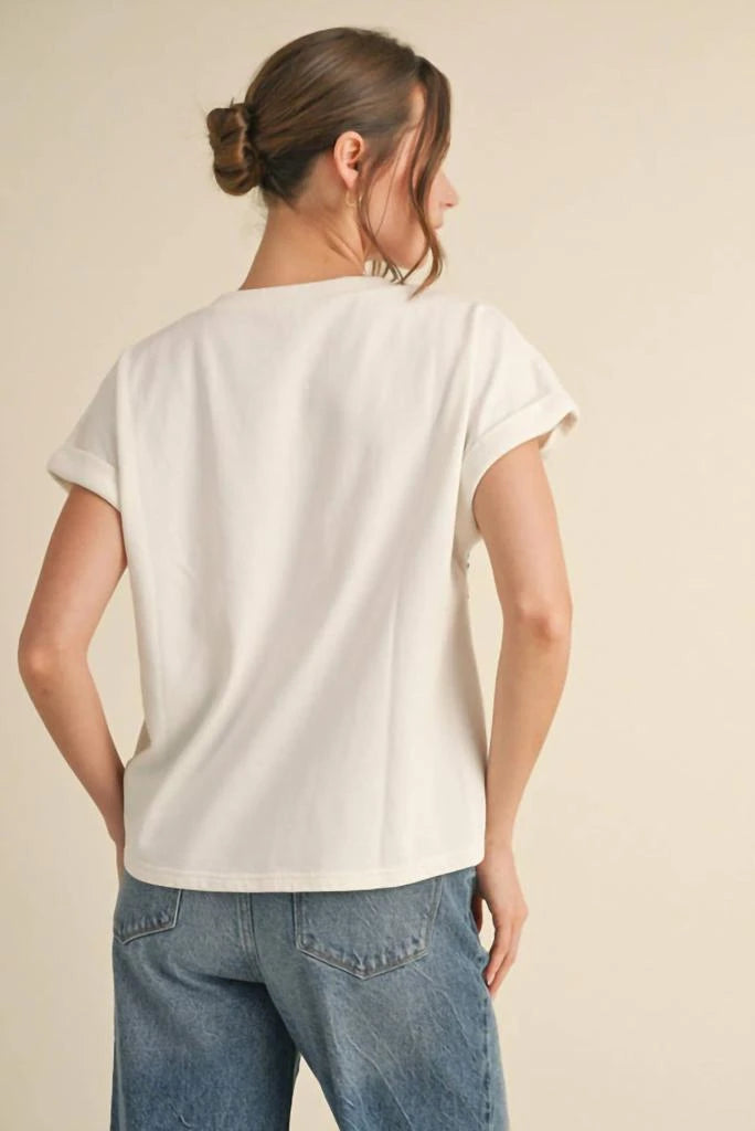 Ross American Flag Tee In Soft White (Regular & Plus)