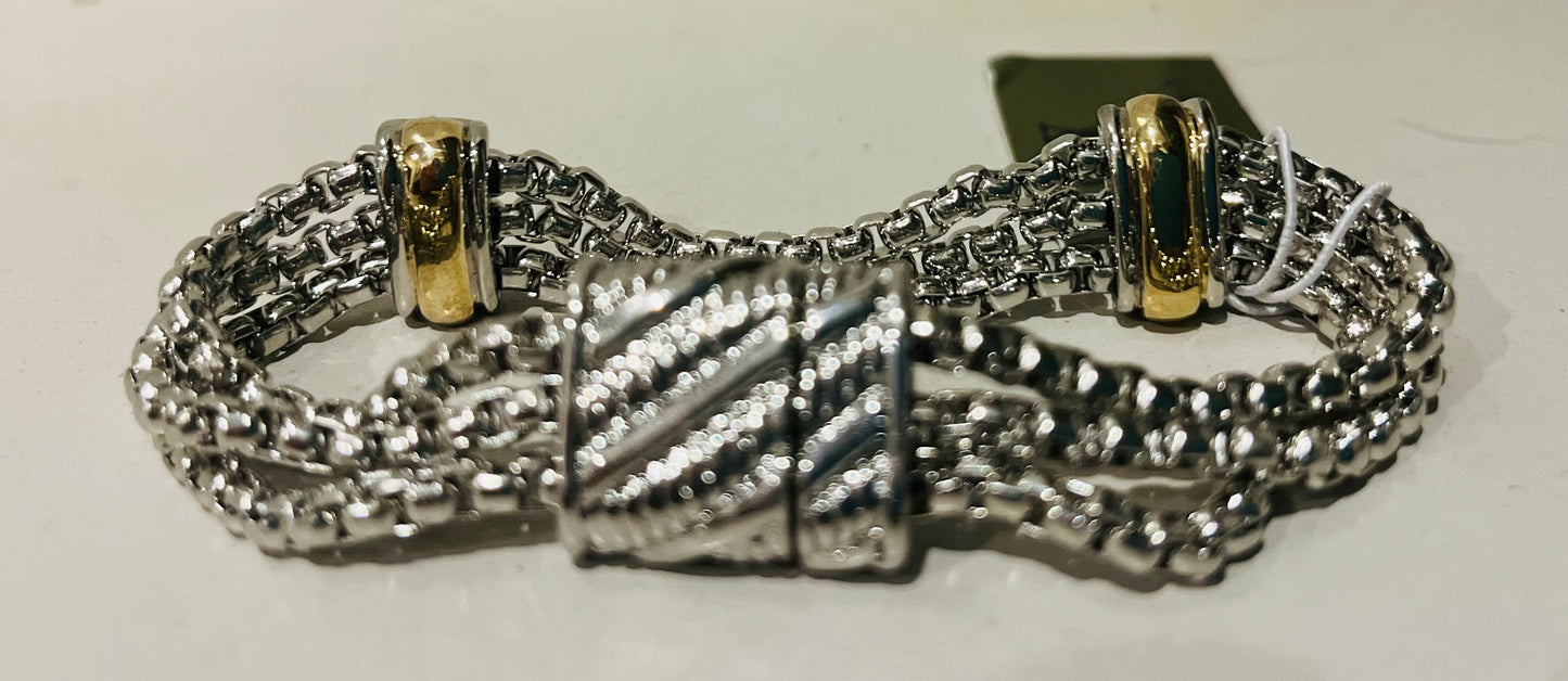 Silver Triple Layer Magnetic Bracelet MX