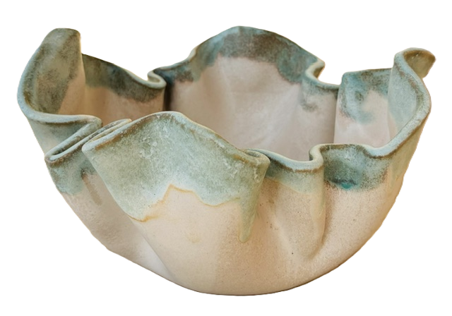 Small Free Form Ruffle Salad Bowl