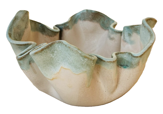 Small Free Form Ruffle Salad Bowl