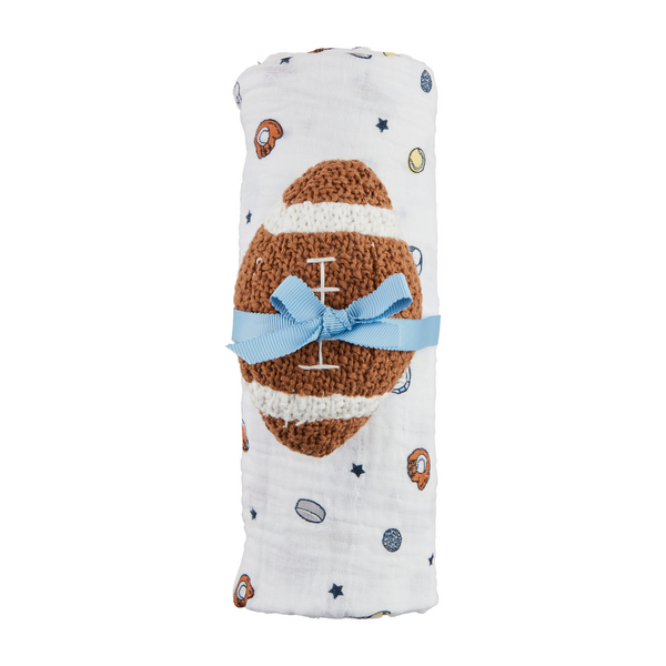 Sports Swaddle and Rattle
