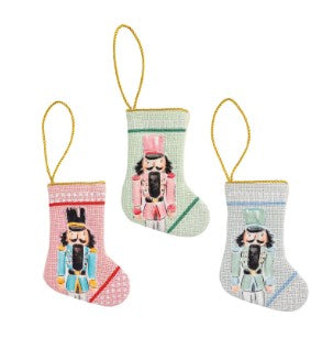 Mini Nutcracker Stocking Ornaments ( 3 colors )
