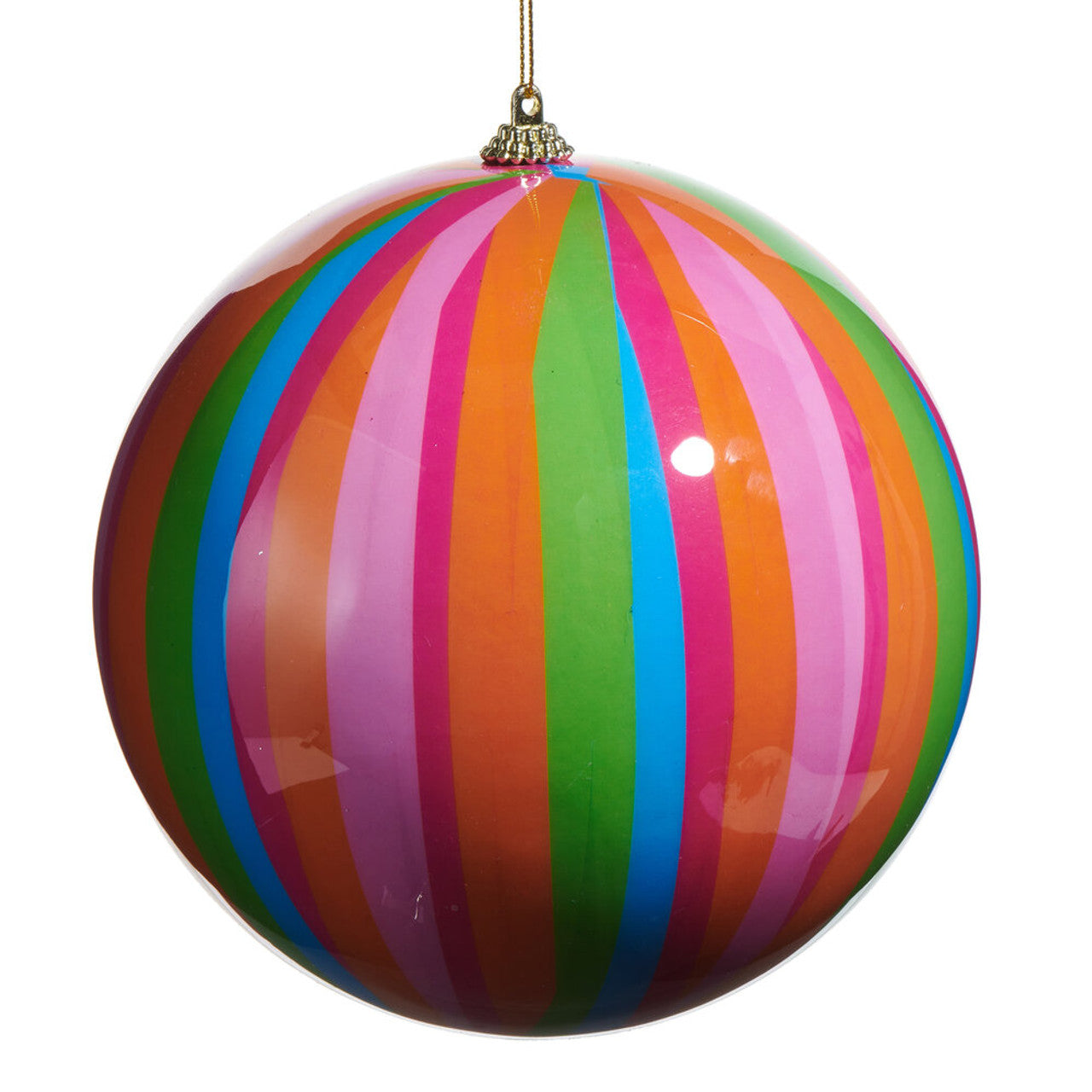 6" Striped Ball Ornament