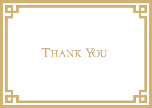 Rive Gauche Gold Foil Thank You Notes - 8 Note Cards And Envelopes