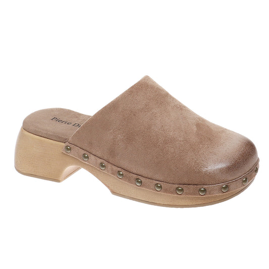 Pierre Dumas Jeda-2 Taupe Suede Clog