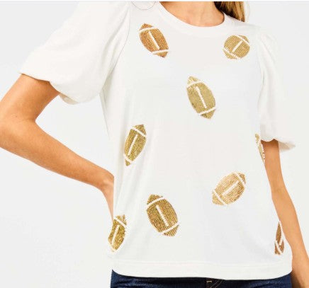 Tina Sequins Football Top