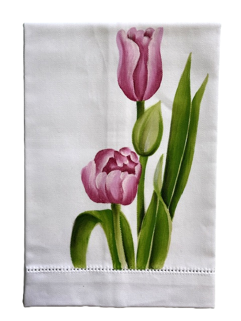 Hand-Painted Spring Floral Tea Towels (Assorted Styles)