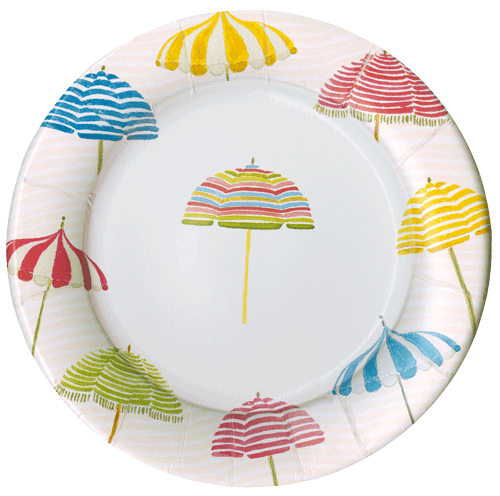Beach Umbrellas Salad/Dessert Plates