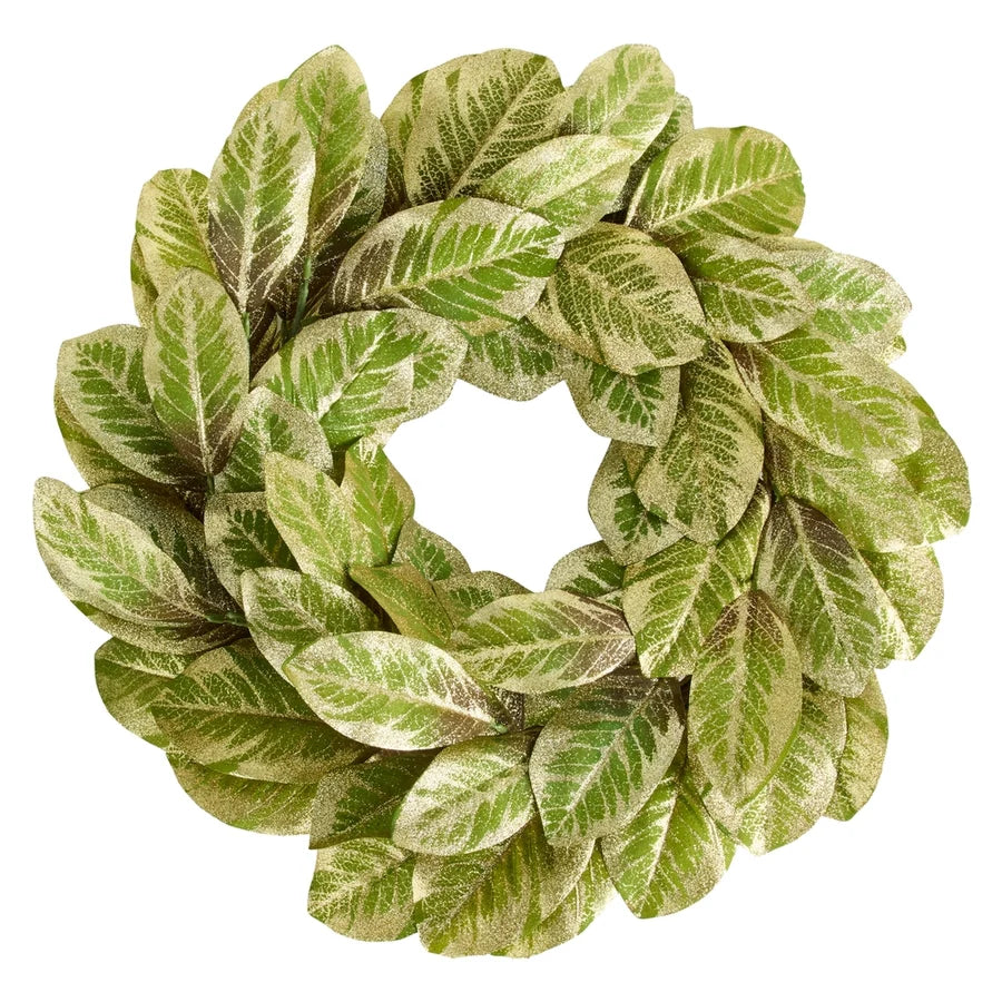 22” Gold Magnolia Leaf Wreath