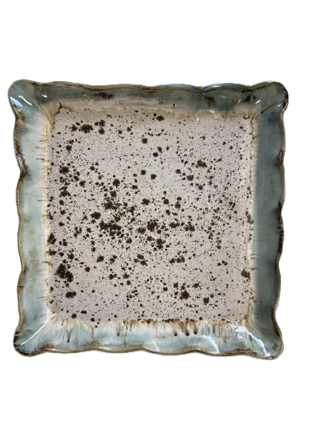 Ruffled Square Server - 3 Glazes - Rosaline Pottery