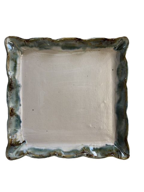 Ruffled Square Server - 3 Glazes - Rosaline Pottery