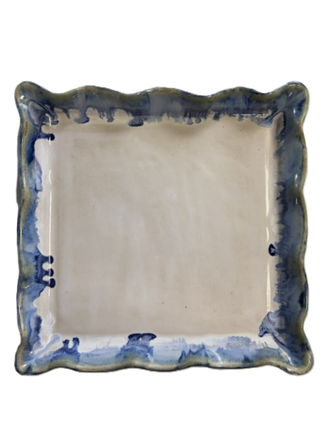 Ruffled Square Server - 3 Glazes - Rosaline Pottery
