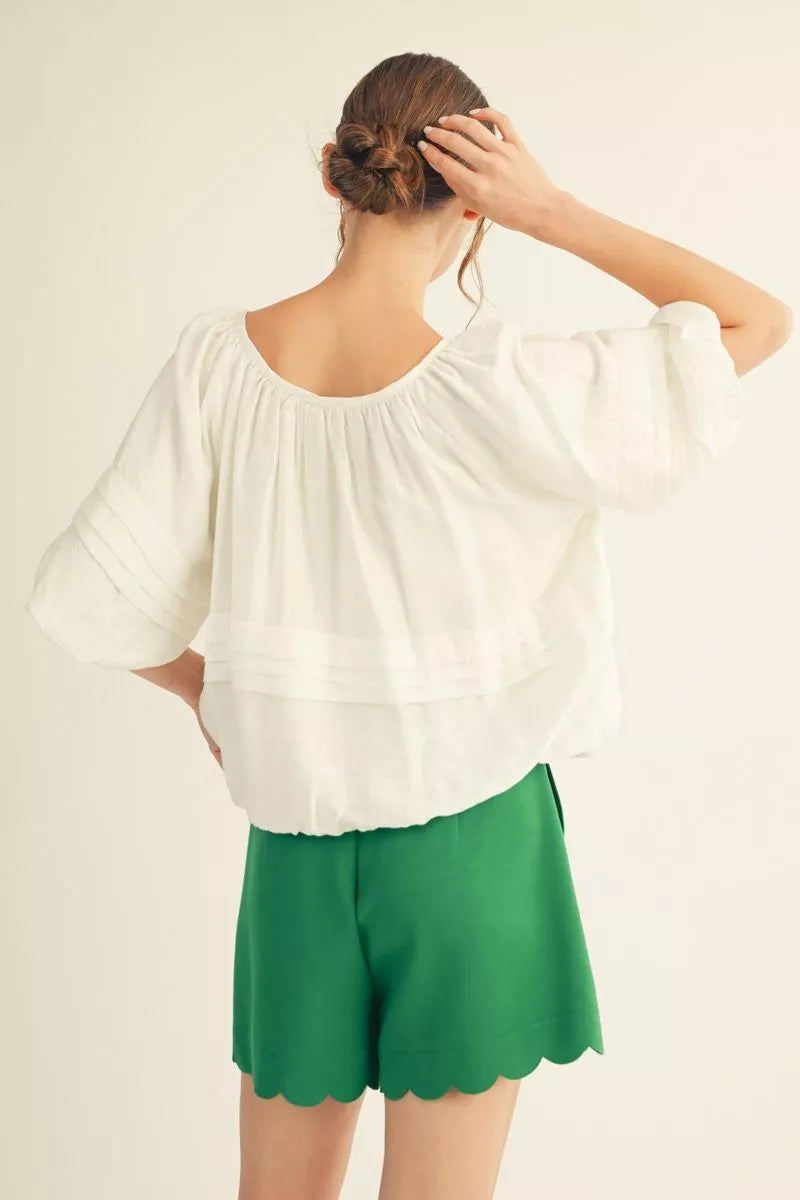 Easy Breezy Summer Top (Light Blue or White)
