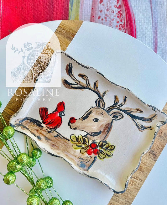 Rosaline Pottery Winter Friends Platter
