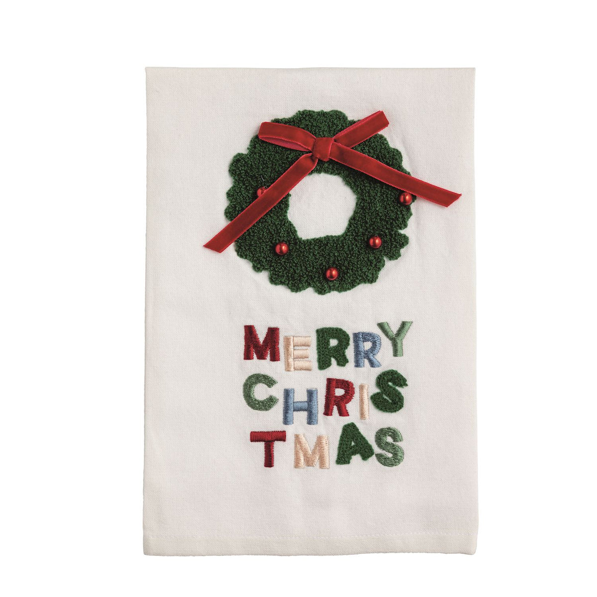 Wreath Whimsy Christmas Tea Towel