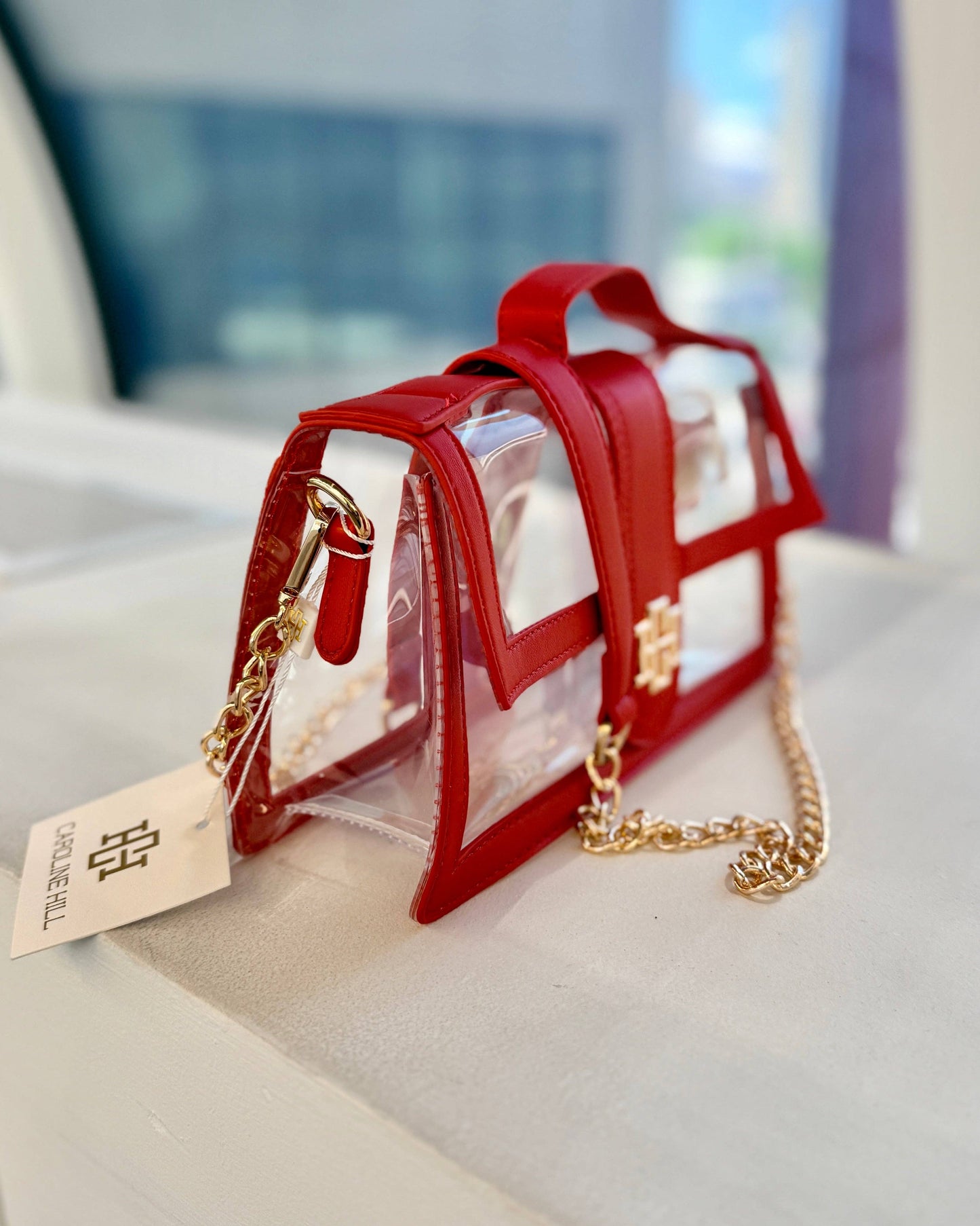 Caroline Hill Grace Clear Bag - Red