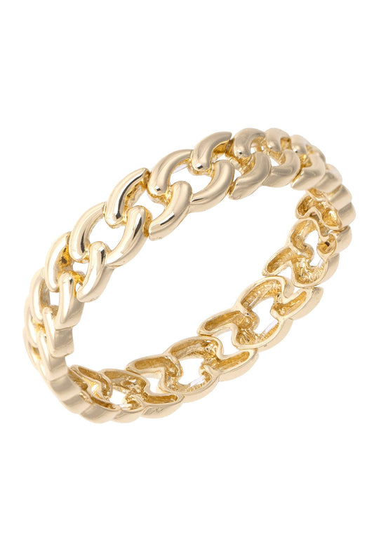 Whitney Curb Chain Stretch Bracelet in Shiny Gold