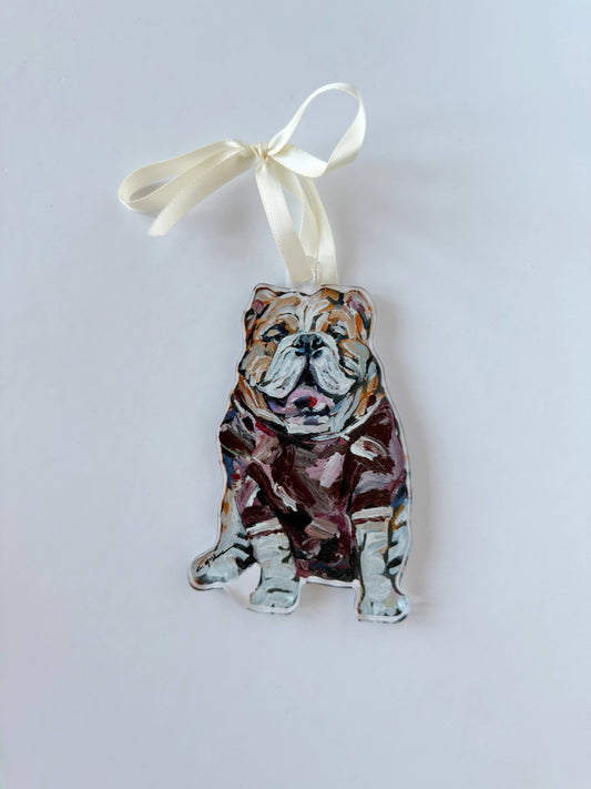 "Bulldog Maroon" ornament