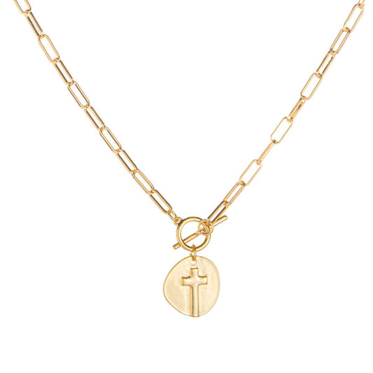 Gold Ascension Cross Necklace