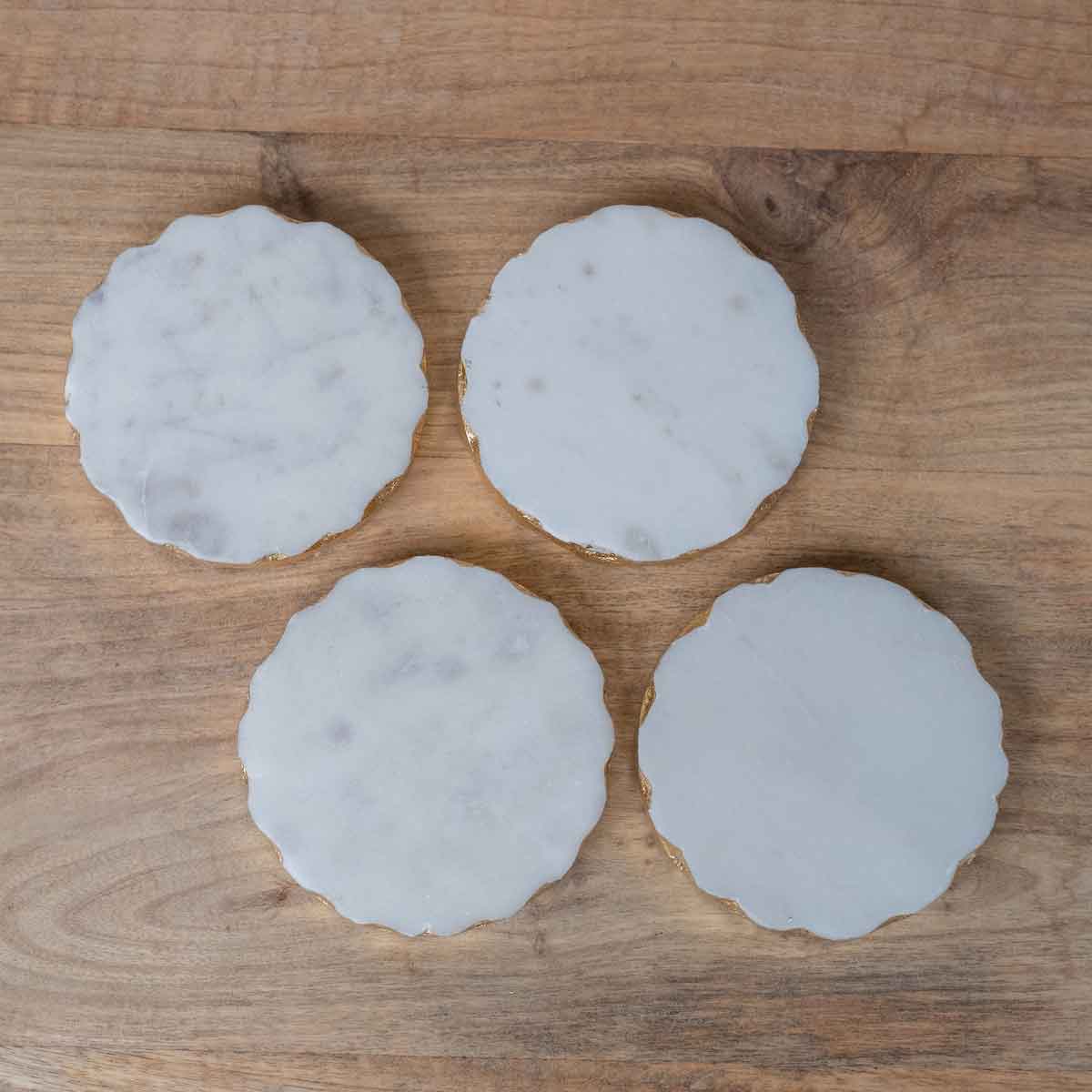 Ferrara Round Marble Coasters - Set of 4
