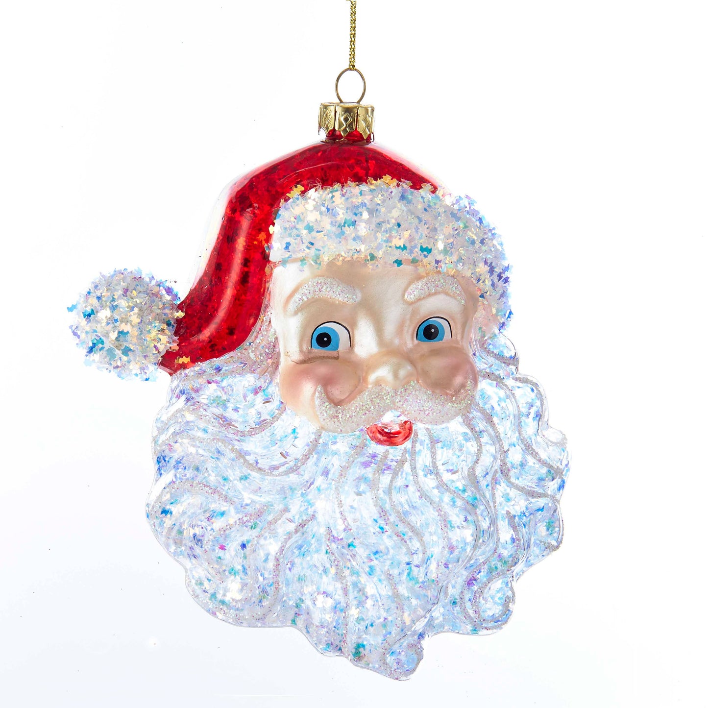 5"GLASS SANTA HEAD ORNAMENT