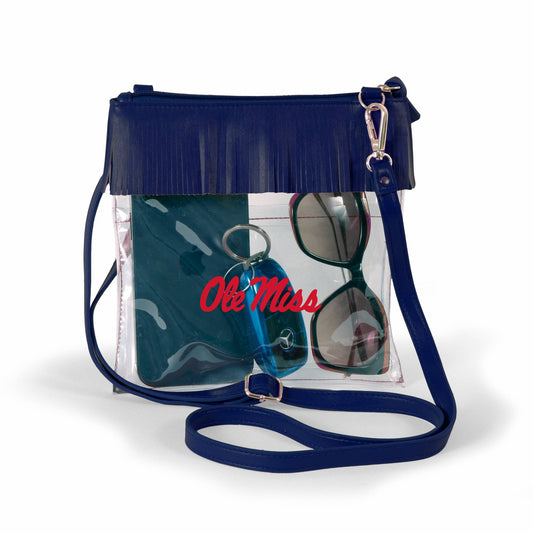 Ole Miss Clear Crossbody with Fringe