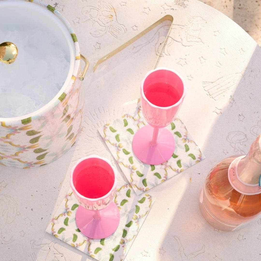 Laura Park Garden Party Scalloped Acrylic Champagne Flutes ( 3 Colors )