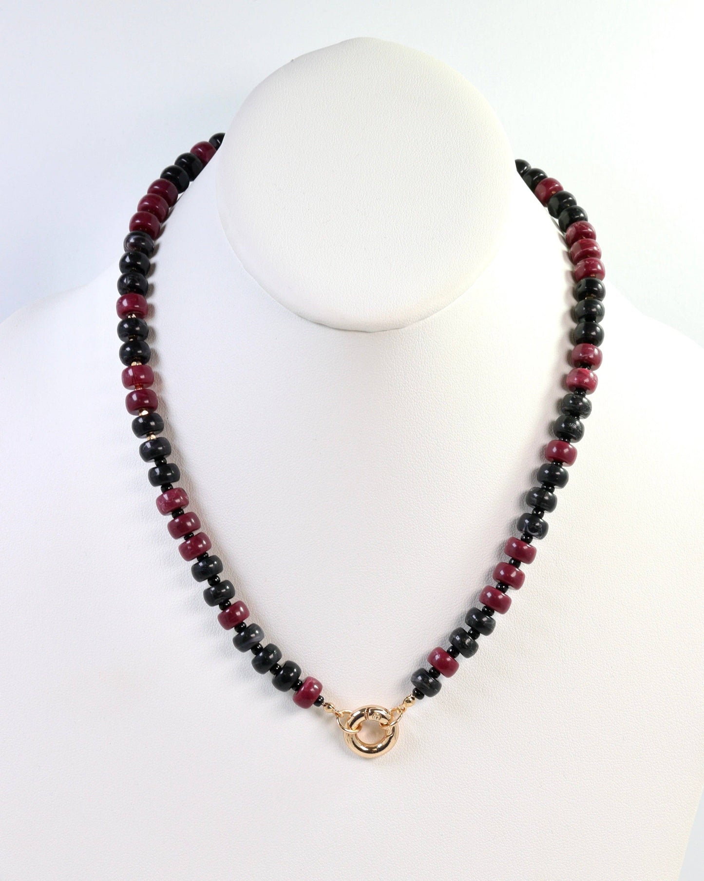 McLane Stone Necklace with Toggle Garnet/Black