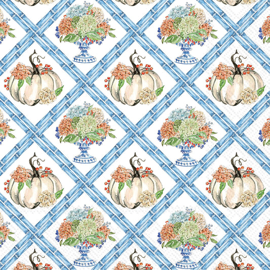 Fall Hydrangea Trellis Cocktail Napkins - Rosanne Beck