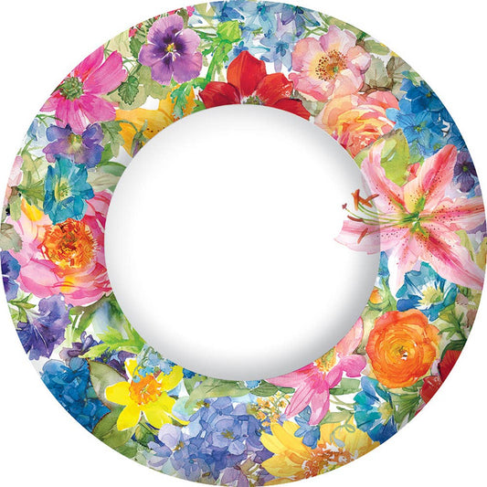 10.5" Round Paper Plates Abundant Floral