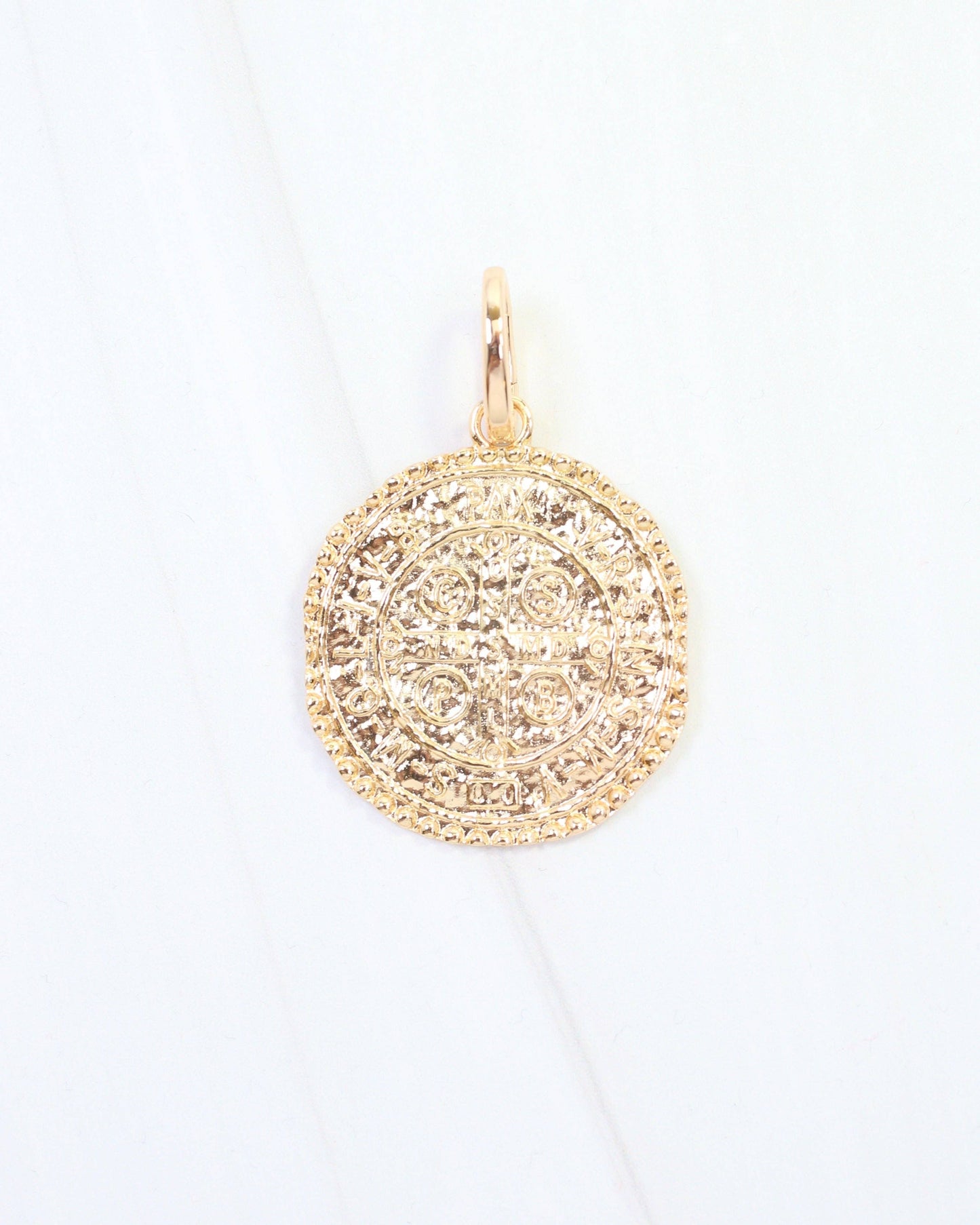 Karissa Hammered Coin Charm Gold