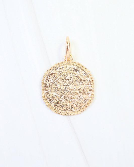 Karissa Hammered Coin Charm Gold