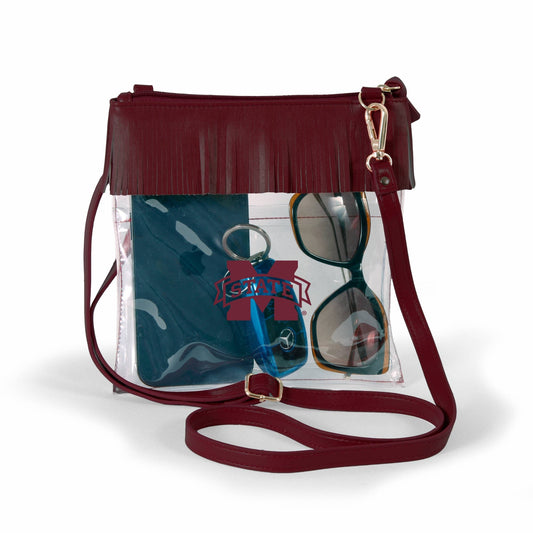 Mississippi State MSU Clear Crossbody with Fringe