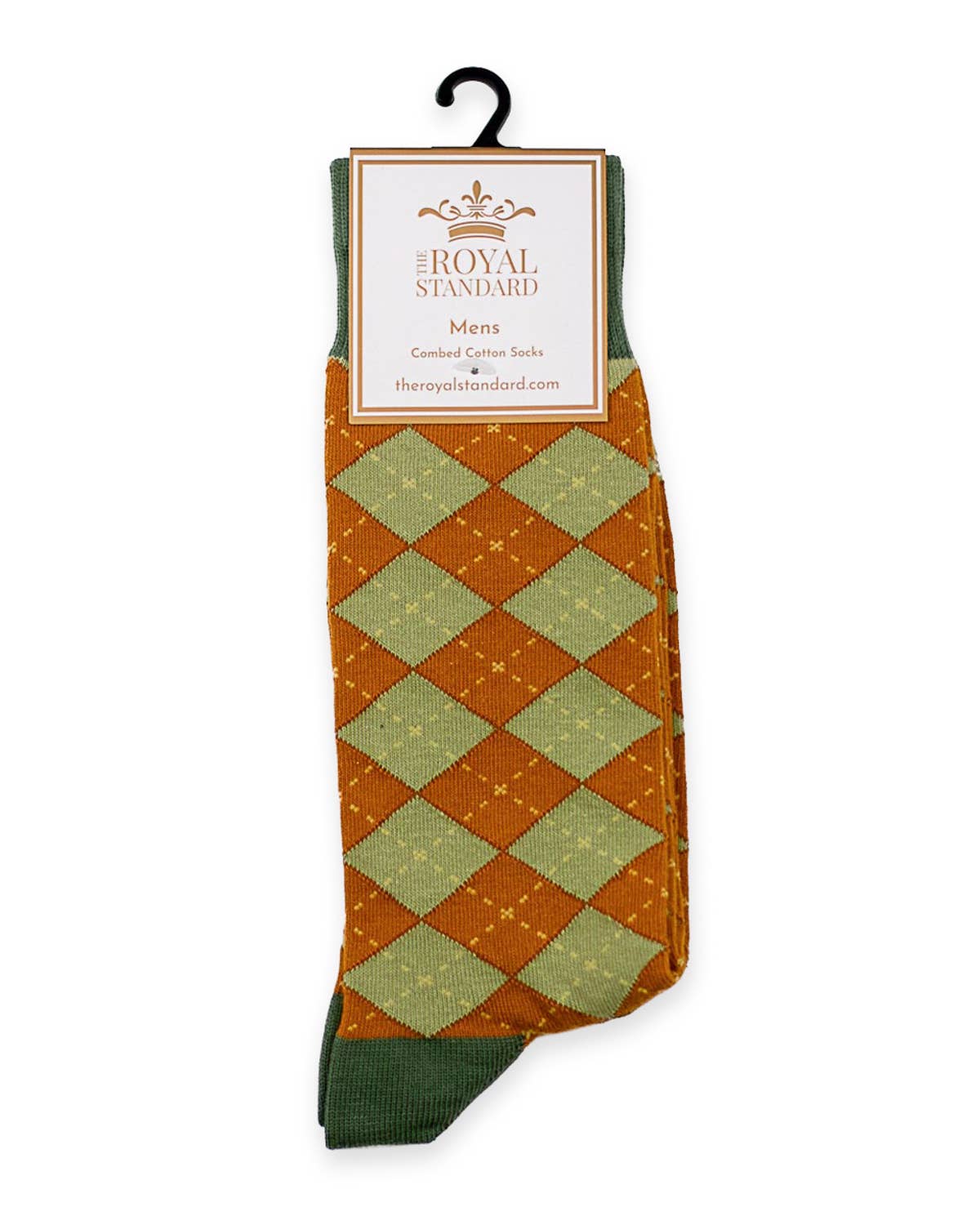 Men's Harvest Argyle Socks     Sage/Orange One Size