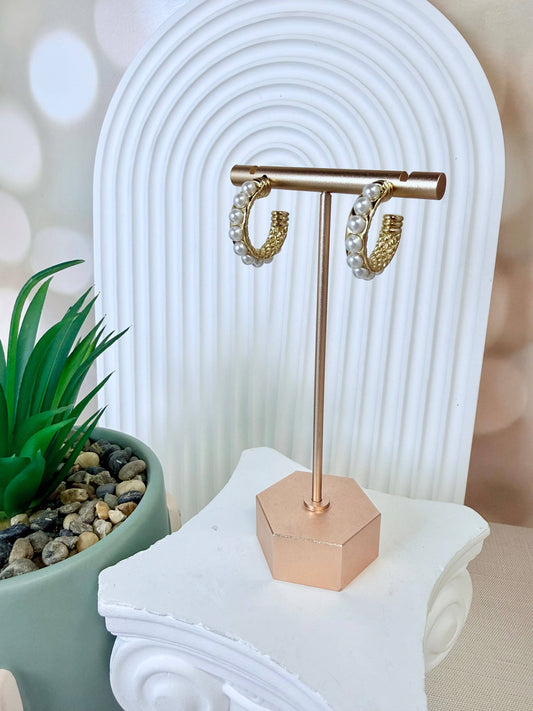 Gold Pearl Earrings