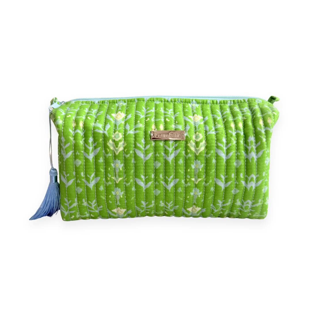 Petal Garden Green Signature Large Cosmetic Bag