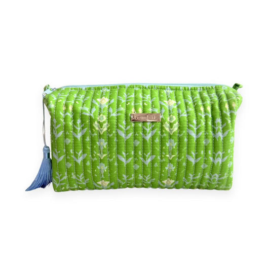 Petal Garden Green Signature Large Cosmetic Bag