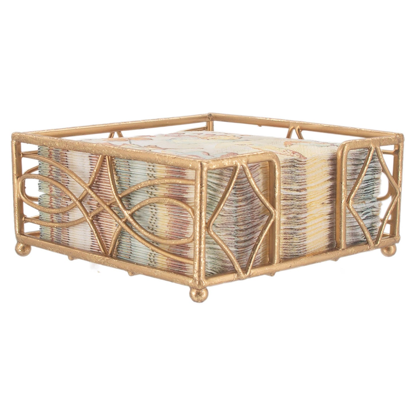 Wave Cocktail Napkin Caddy in Gold Leaf