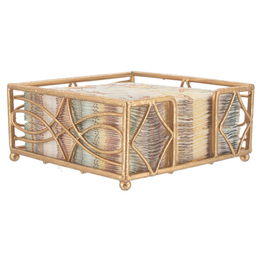 Wave Cocktail Napkin Caddy in Gold Leaf
