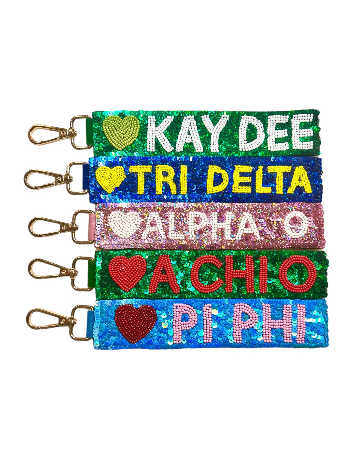 Sequin Sorority Heart Wristlets