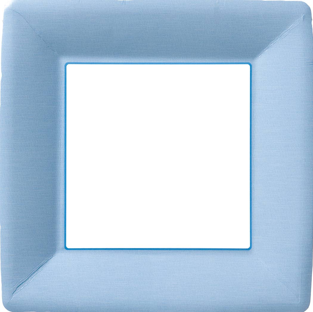 10" Square Paper Plates Light Blue