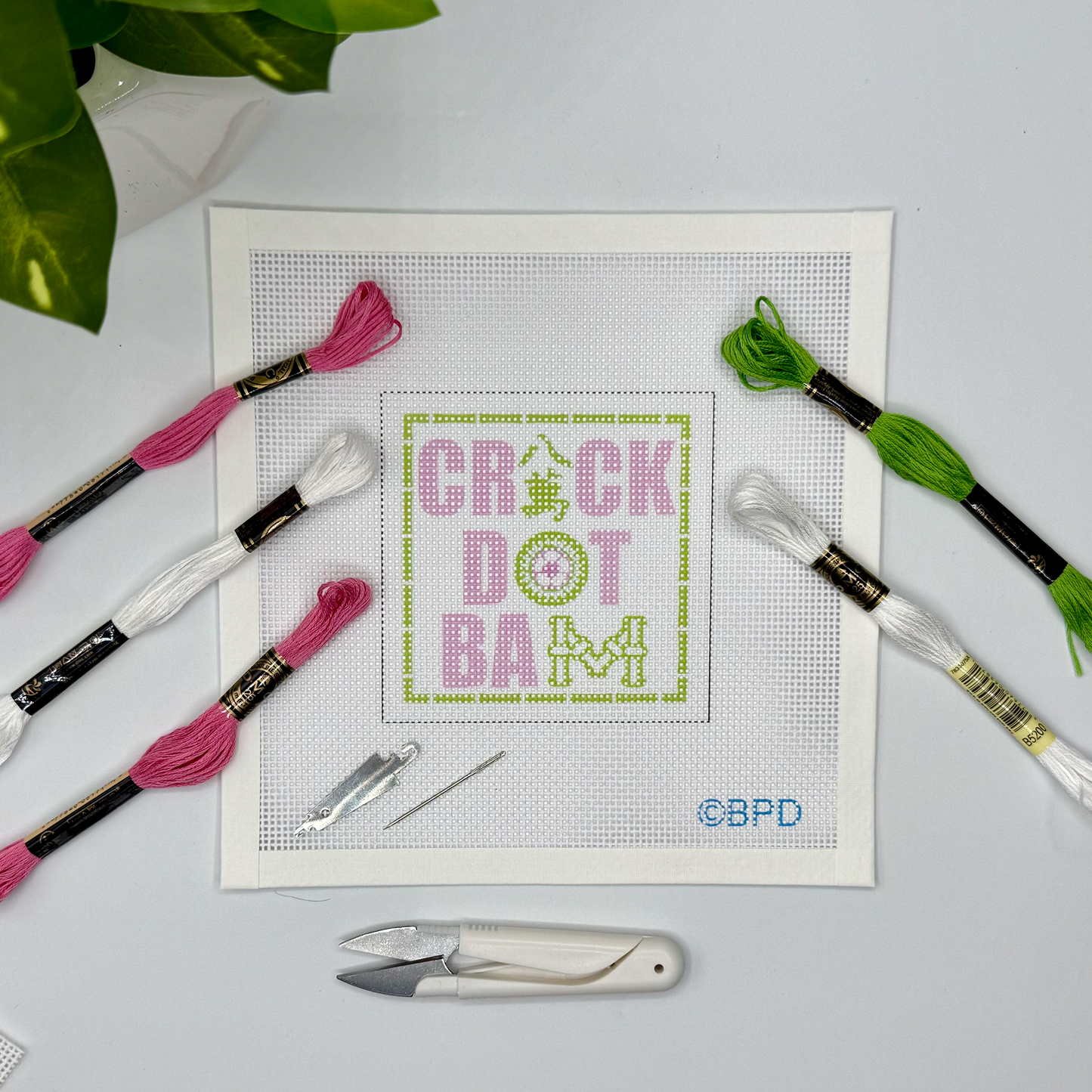 Crack Dot Bam Mahjong Needlepoint Kit