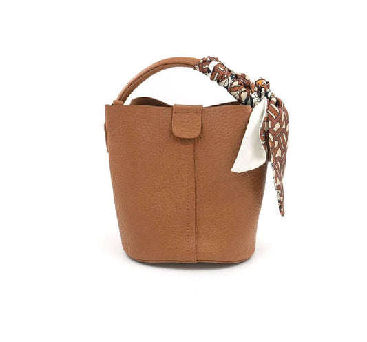 Small Bucket / Crossbody Bag with Scarf ( 4 colors )