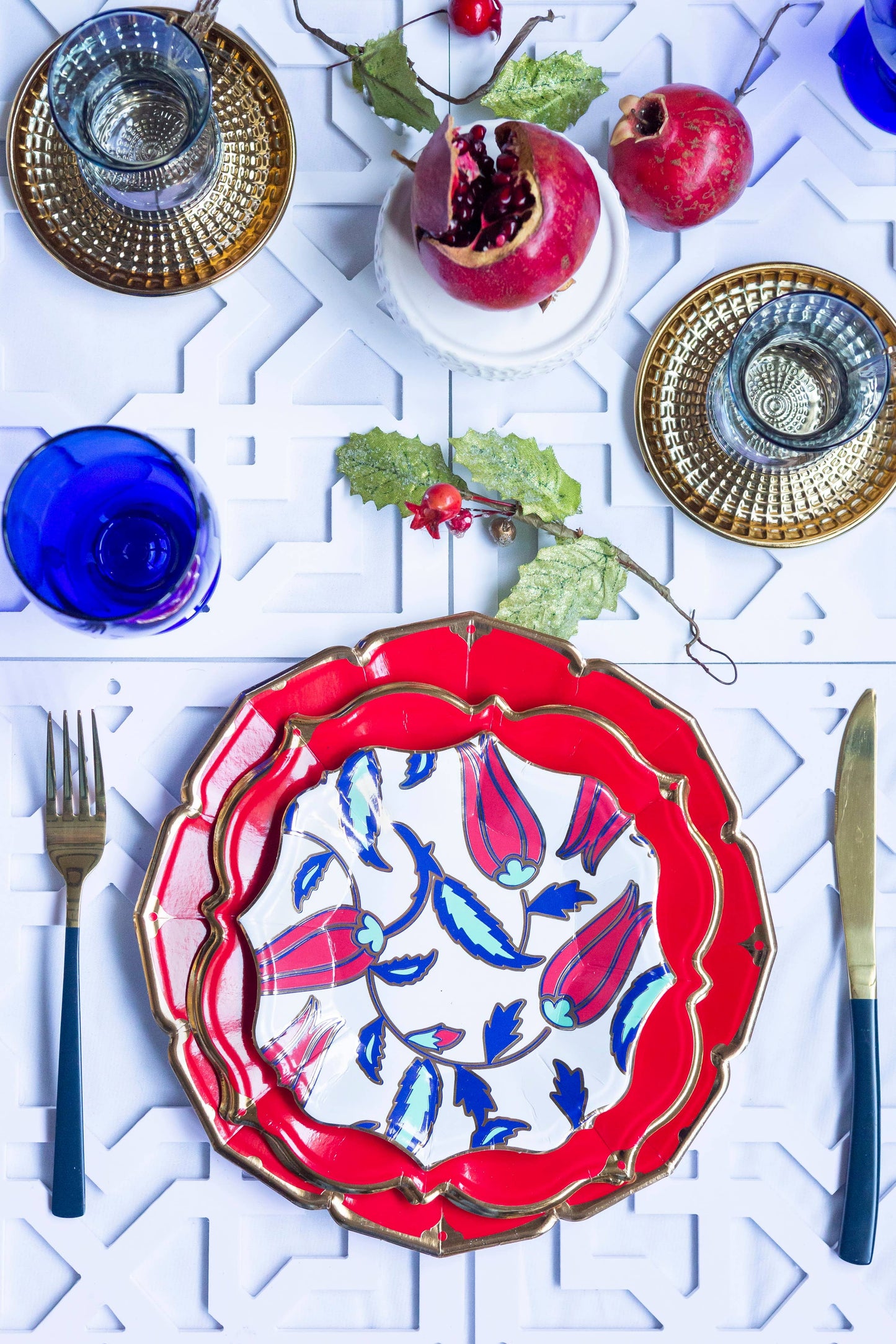 8 Ruby Dinner Plates