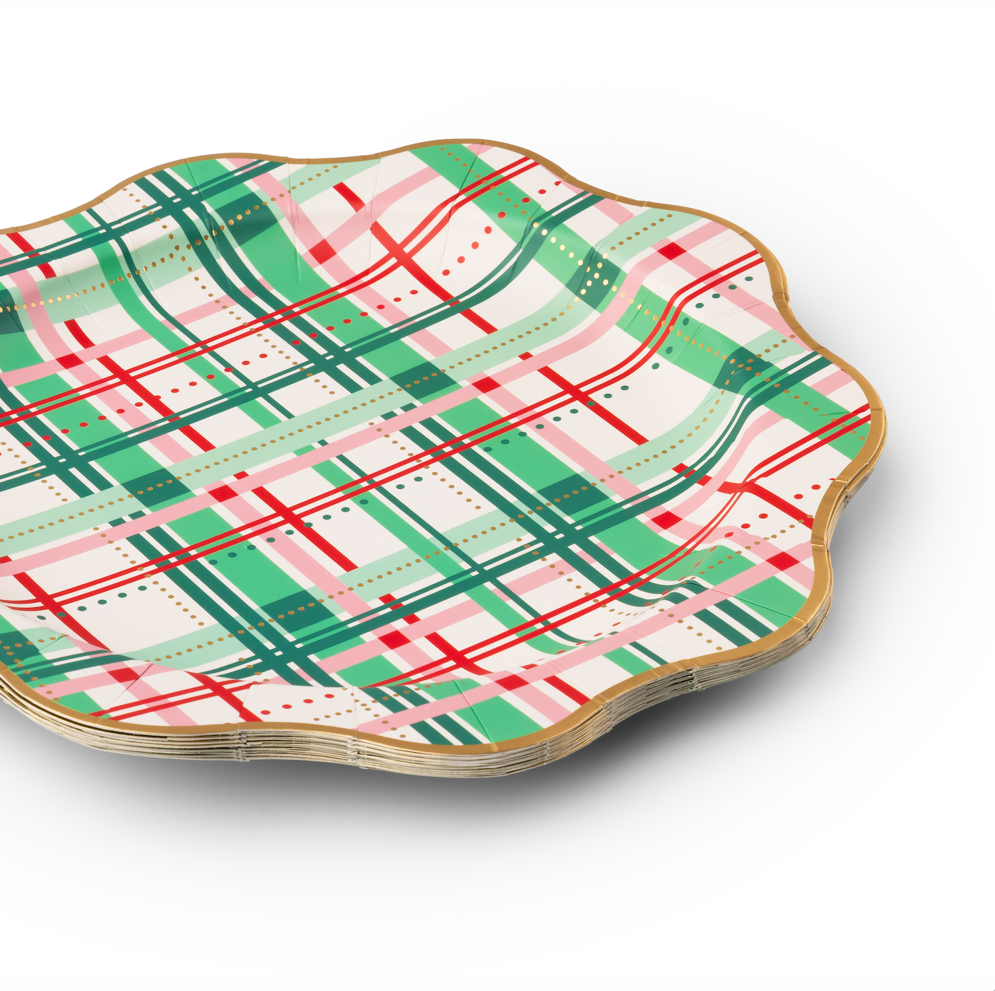 CHRISTMAS PLAID DINNER PLATES - 8/Pkg